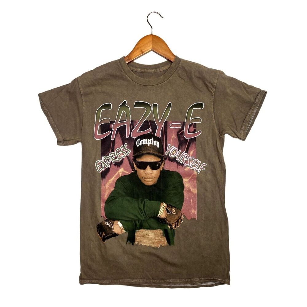 Eazy E Express Yourself Vintage Style Unisex T Shirt Short Sleeve Small Brown